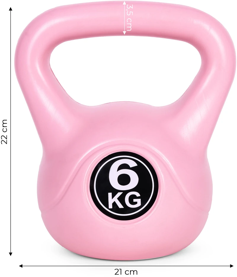 Kettlebell 6kg, treniruoklis, hantelis, svarmuo, rožinis, ModernHome