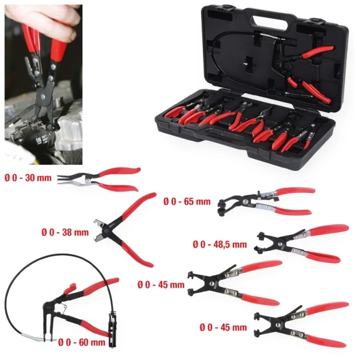 7 dalių replių aušinimo žarnų sąvaržoms rinkinys KS TOOLS