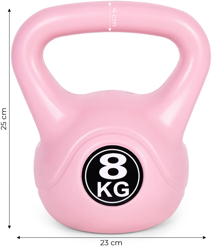 Kettlebell 8kg, treniruoklis, hantelis, svarmuo, rožinis, ModernHome