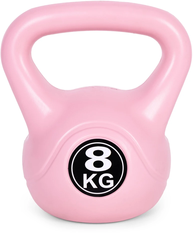 Kettlebell 8kg, treniruoklis, hantelis, svarmuo, rožinis, ModernHome