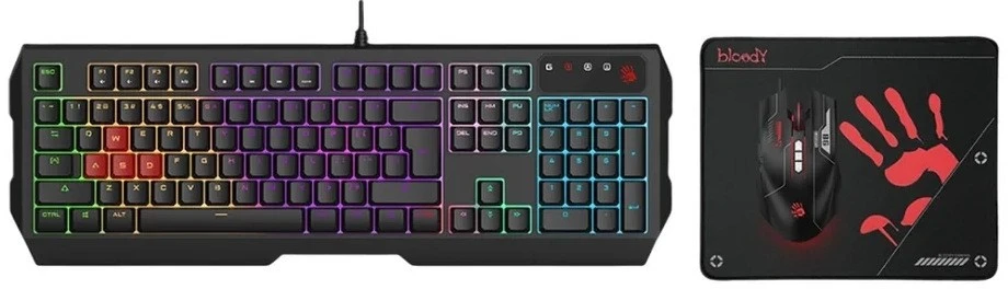 Zestaw Rinkinys Klaviatūra su pele A4Tech Bloody B1700 su laidu juoda