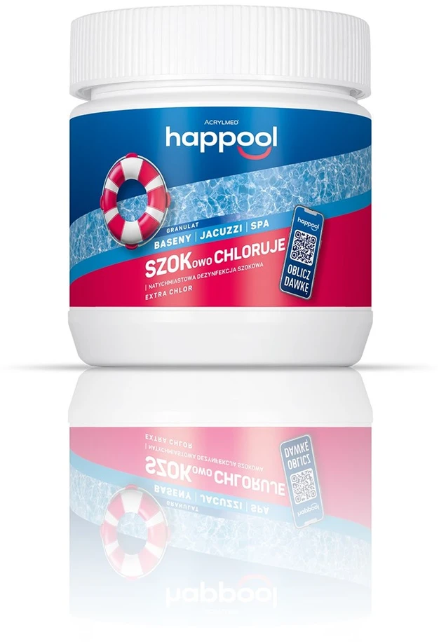 Acrylmed EXTRA CHLOR granulės dumblių, grybelių ir bakterijų kontrolei baseinuose, 0,4kg