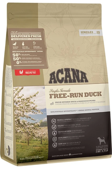 ACANA Singles Free-Run antiena - sausas šunų maistas - 2kg