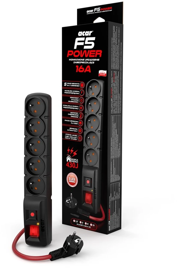 Acar F5 Power 5 lizdai 10,0m 16A