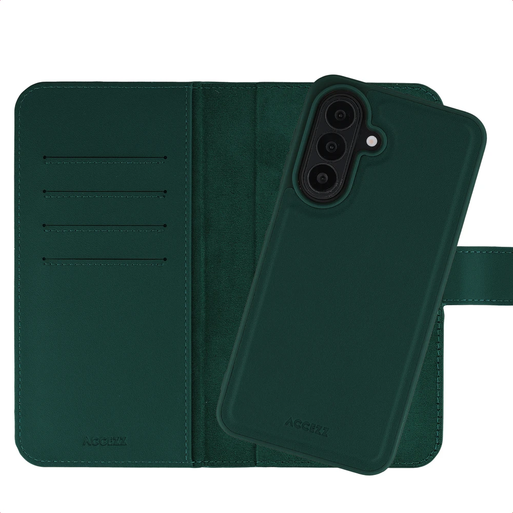 Accezz Edge nuimamas knygos tipo dėklas su MagSafe, skirtas Samsung Galaxy A27 (5G) – žalias