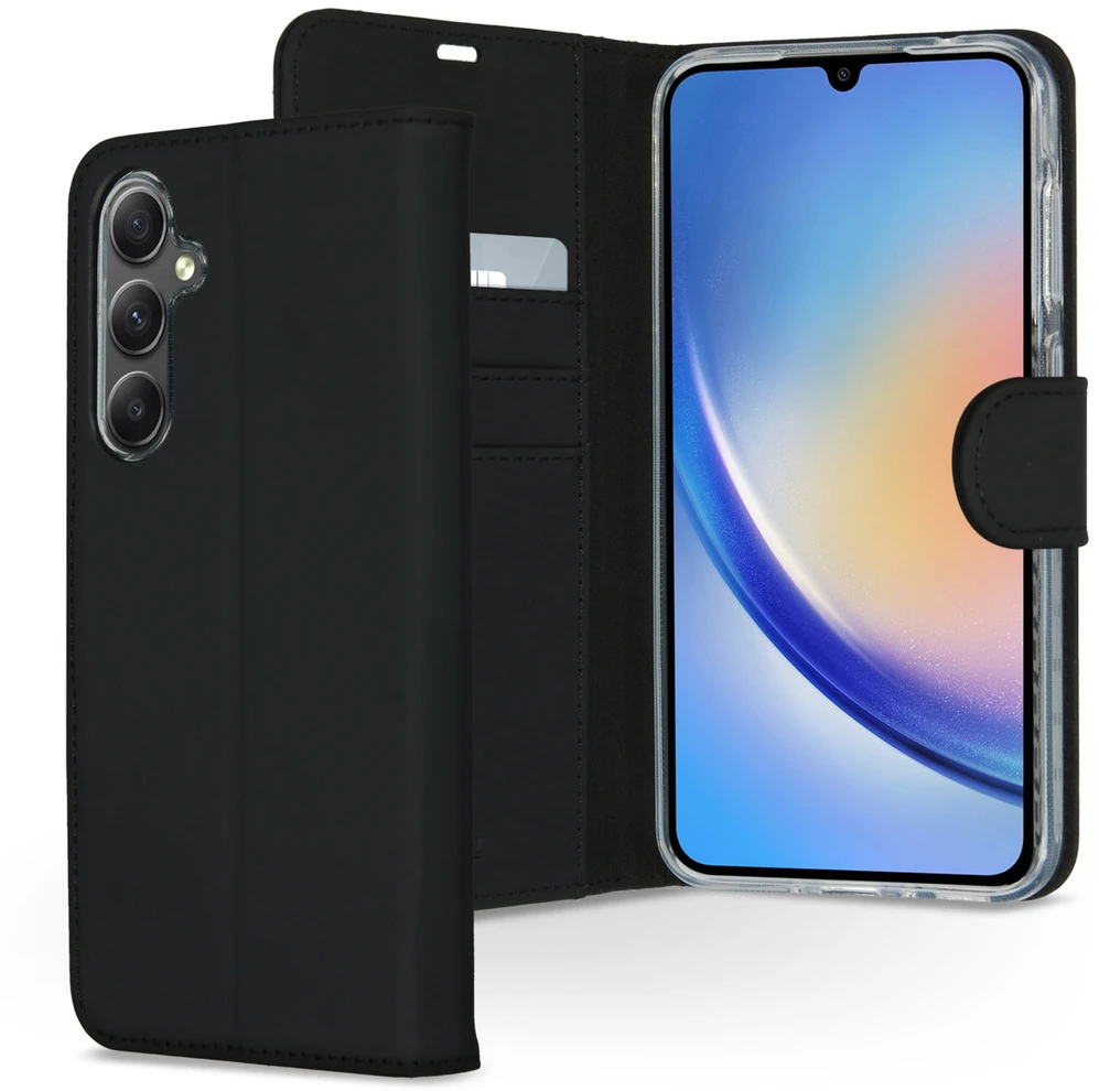 Accezz piniginės tipo TPU atverčiamas dėklas, skirtas Samsung Galaxy A35 – juodas