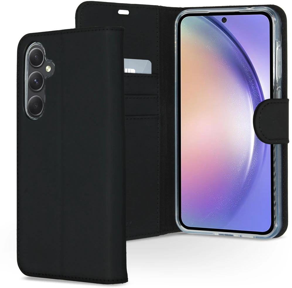 Accezz piniginės tipo TPU atverčiamas dėklas, skirtas Samsung Galaxy A55 – juodas