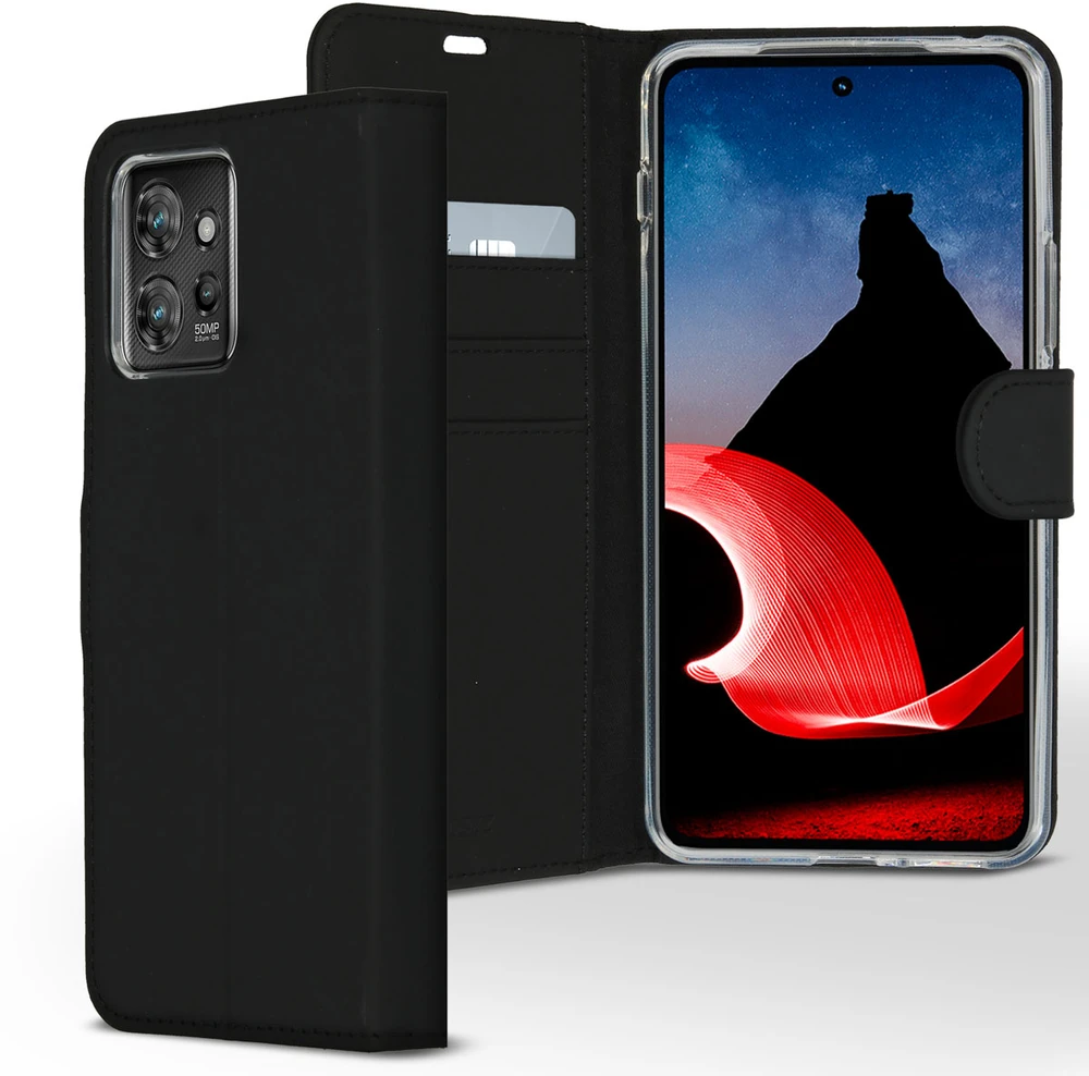 Accezz piniginės tipo TPU atverčiamas dėklas, skirtas Motorola ThinkPhone – juodas