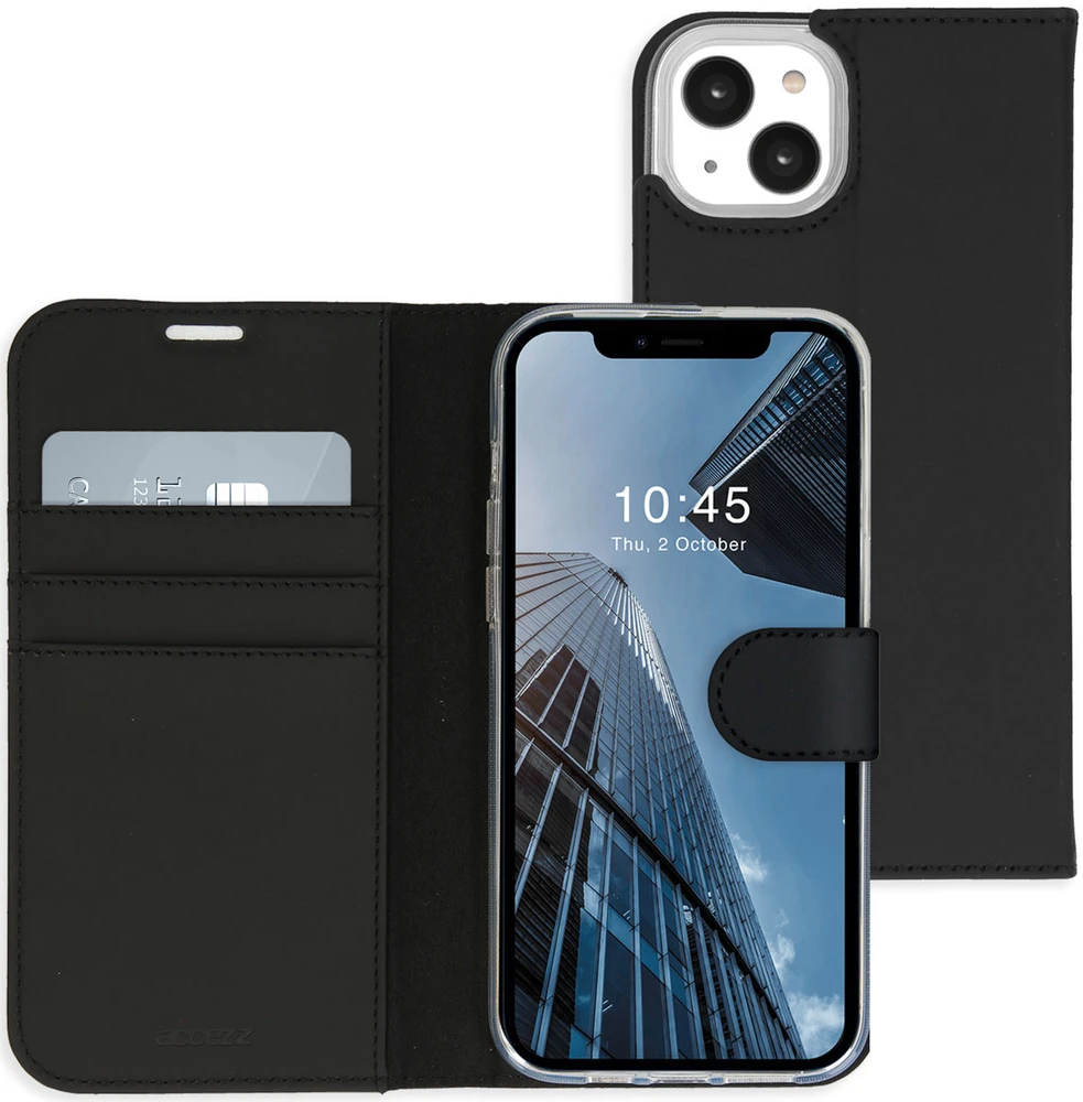Accezz piniginės tipo TPU atverčiamas dėklas, skirtas iPhone 14 Plus – juodas