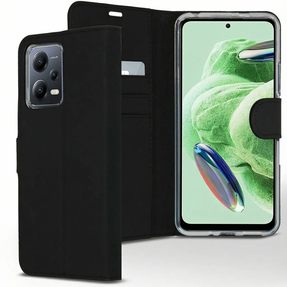 Accezz piniginės tipo TPU atverčiamas dėklas, skirtas Xiaomi Redmi Note 12 / Xiaomi Poco X5 5G – juodas