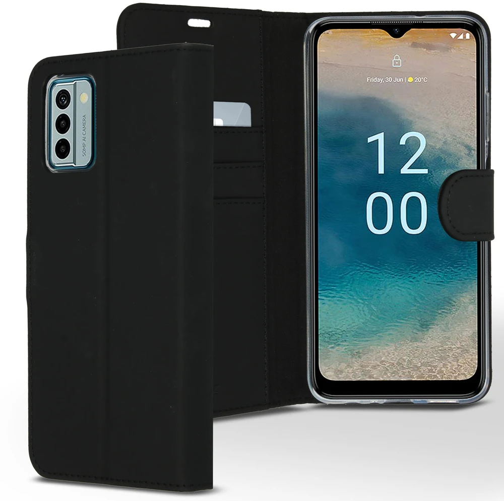 Accezz piniginės tipo TPU atverčiamas dėklas, skirtas Nokia G22 – juodas