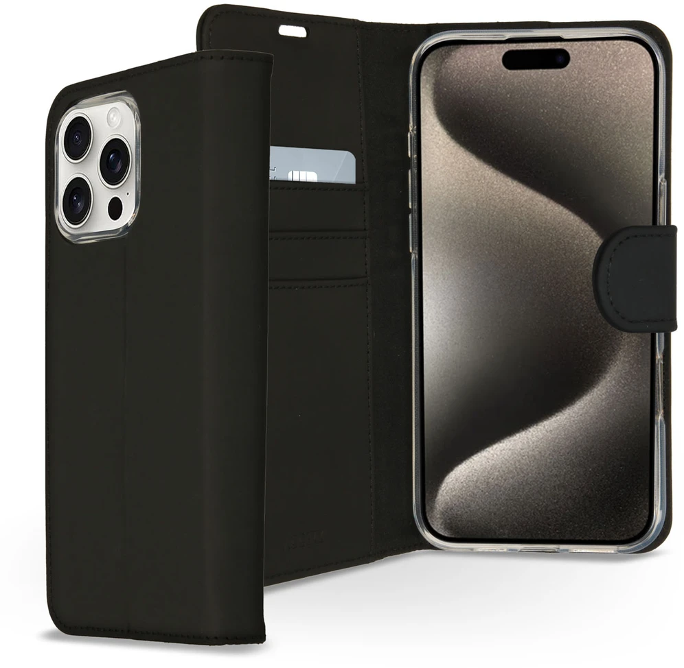 Accezz piniginės tipo TPU atverčiamas dėklas, skirtas iPhone 16 Pro – juodas