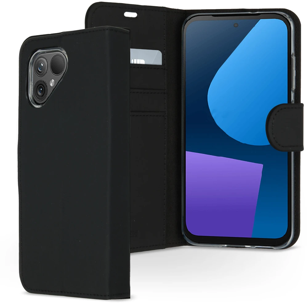 Accezz piniginės tipo TPU atverčiamas dėklas, skirtas Fairphone 5 – Juodas