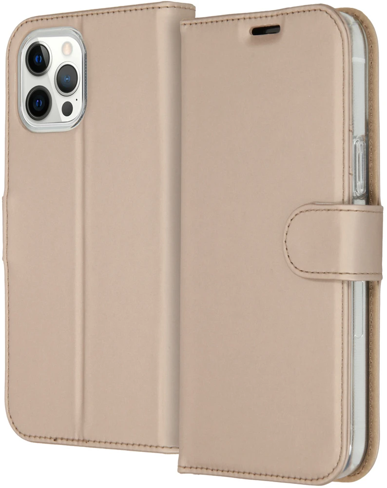 Accezz piniginės tipo TPU atverčiamas dėklas, skirtas iPhone 12 Pro Max – auksinis