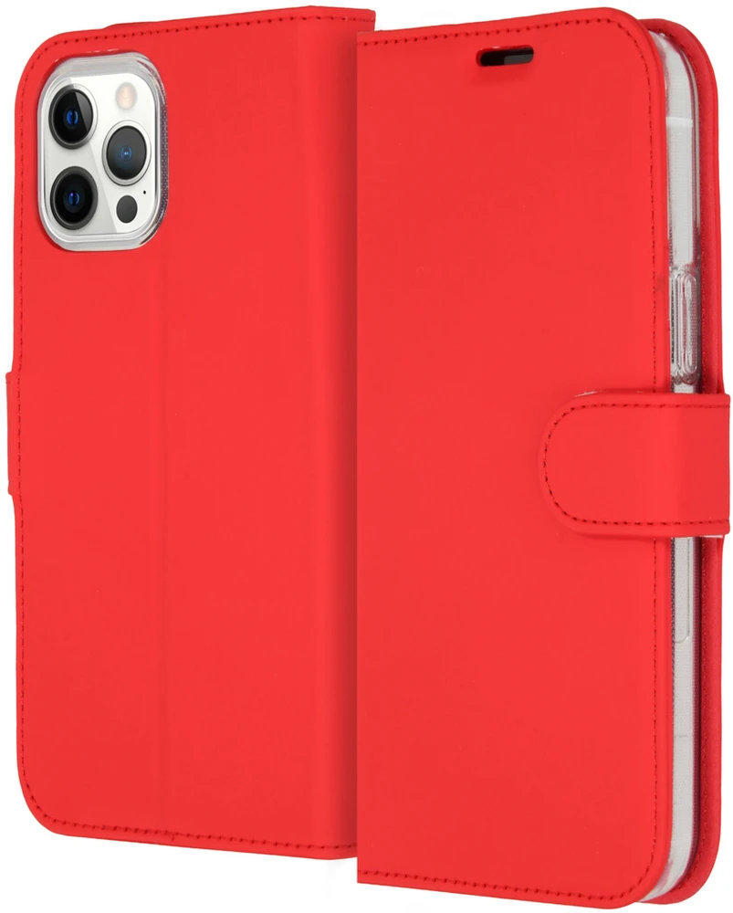 Accezz piniginės tipo TPU atverčiamas dėklas, skirtas iPhone 12 Pro Max – Raudonas