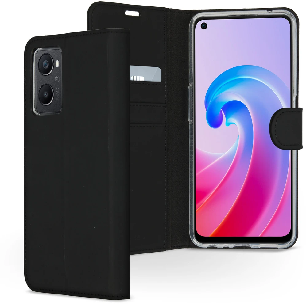 Accezz piniginės tipo TPU atverčiamas dėklas, skirtas Oppo A96 5G – juodas