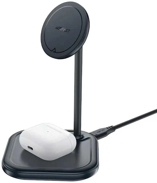 Du viename Acefast E6 15W indukcinis įkroviklis , MagSafe (pilka)