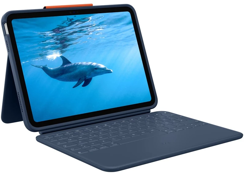 Klaviatūra Logitech „RUGGED COMBO4 IPAD CLASSIC“ Mėlynas - VOKIEČIŲ N/A N/A EMEA-914 KB EDU BIRMINIAI SKIRTI