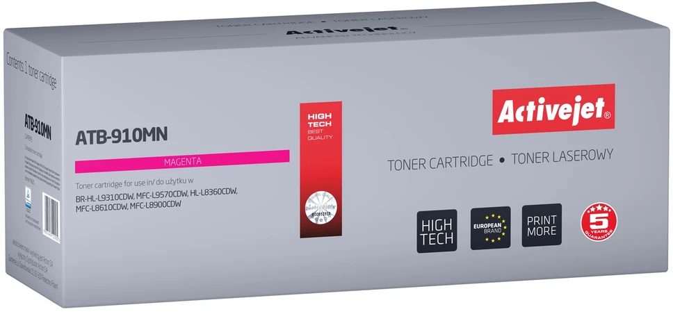 Tonerio Kasetė - Activejet ATB-910MN Pakaitinis Brother TN-910M; 9000 Puslapių; Magenta