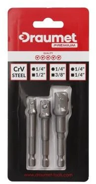 Adapteriai DRAUMET1/4 „HEX į 1/2, 3/8, 1/4”