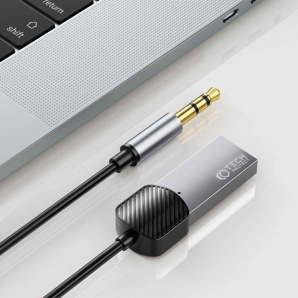Adapteris Audio Bluetooth AUX Tech-Protect Ultraboost pilkos spalvos