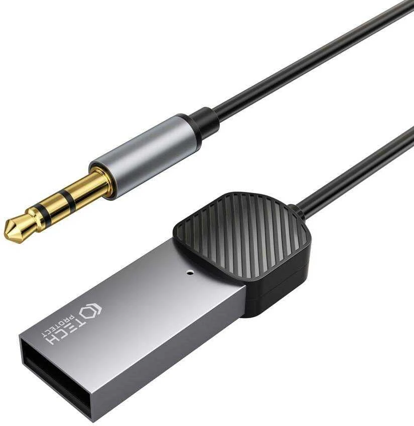 Adapteris Audio Bluetooth AUX Tech-Protect Ultraboost pilkos spalvos