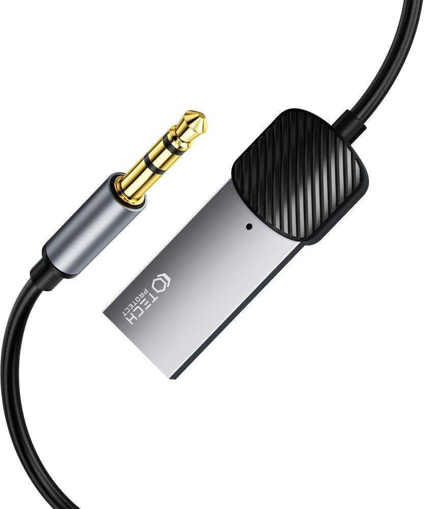 Adapteris Audio Bluetooth AUX Tech-Protect Ultraboost pilkos spalvos