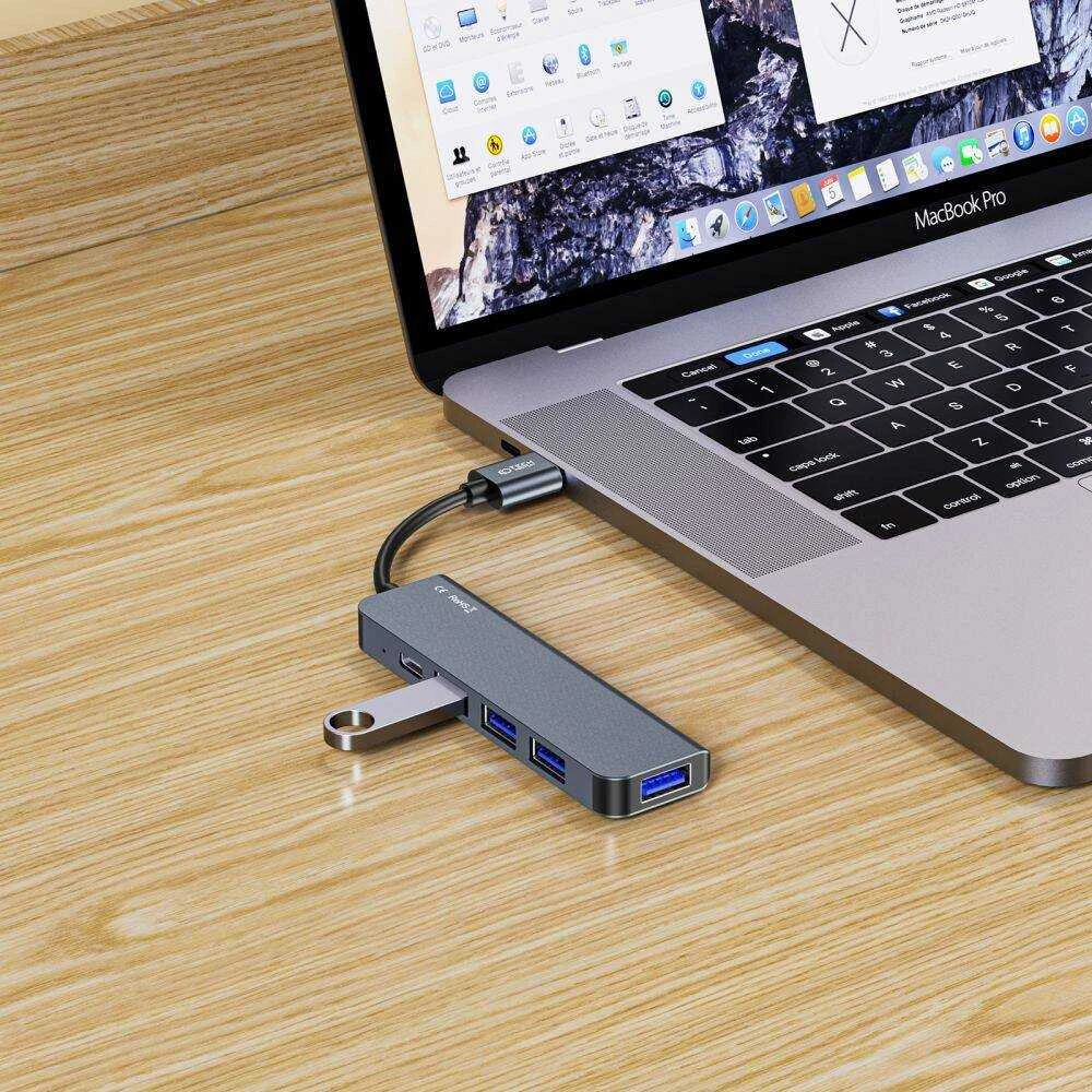 Adapteris HUB 5in1 Tech-Protect V0-HUB pilkos spalvos