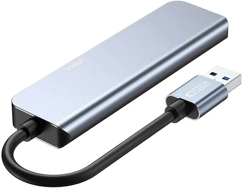 Adapteris HUB 5in1 Tech-Protect V0-HUB pilkos spalvos