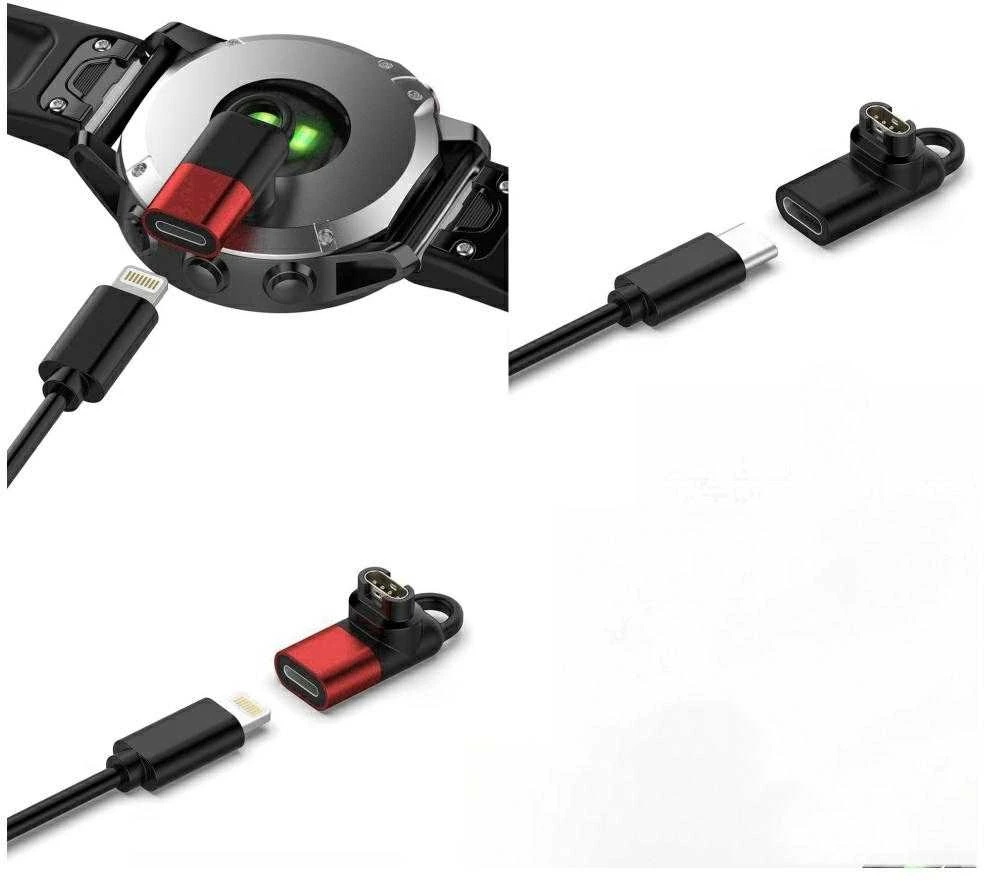 Adapteris Lightning Beline laikrodžio įkrovimui Garmin raudonas spalvos