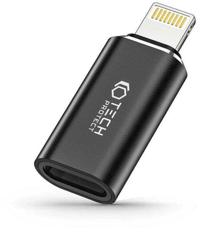 Adapteris Lightning į USB-C Tech-Protect Ultraboost juodos spalvos