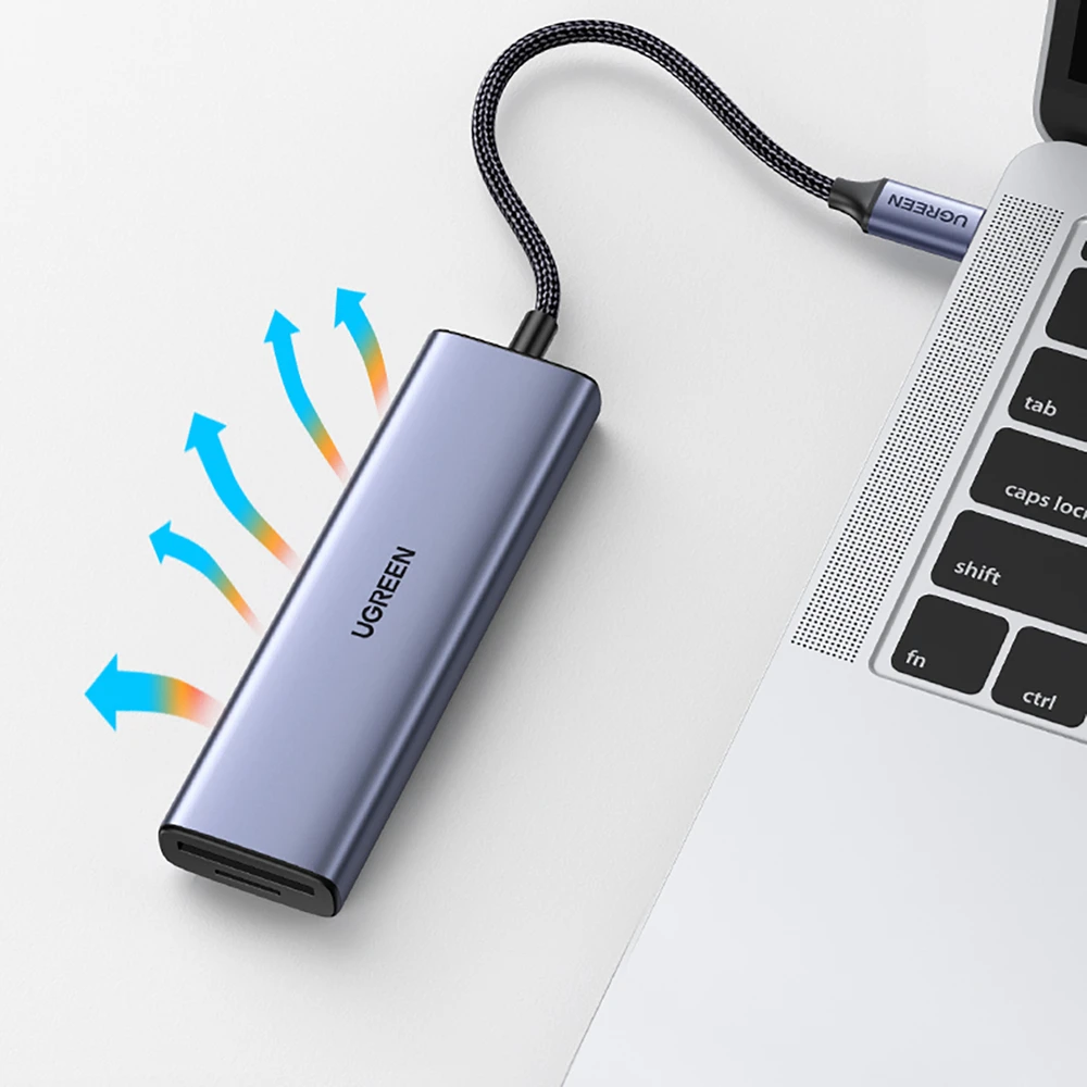 Adapteris HUB UGREEN CM511 USB-C prie HDMI, 3x USB-A 3.0, SD/TF