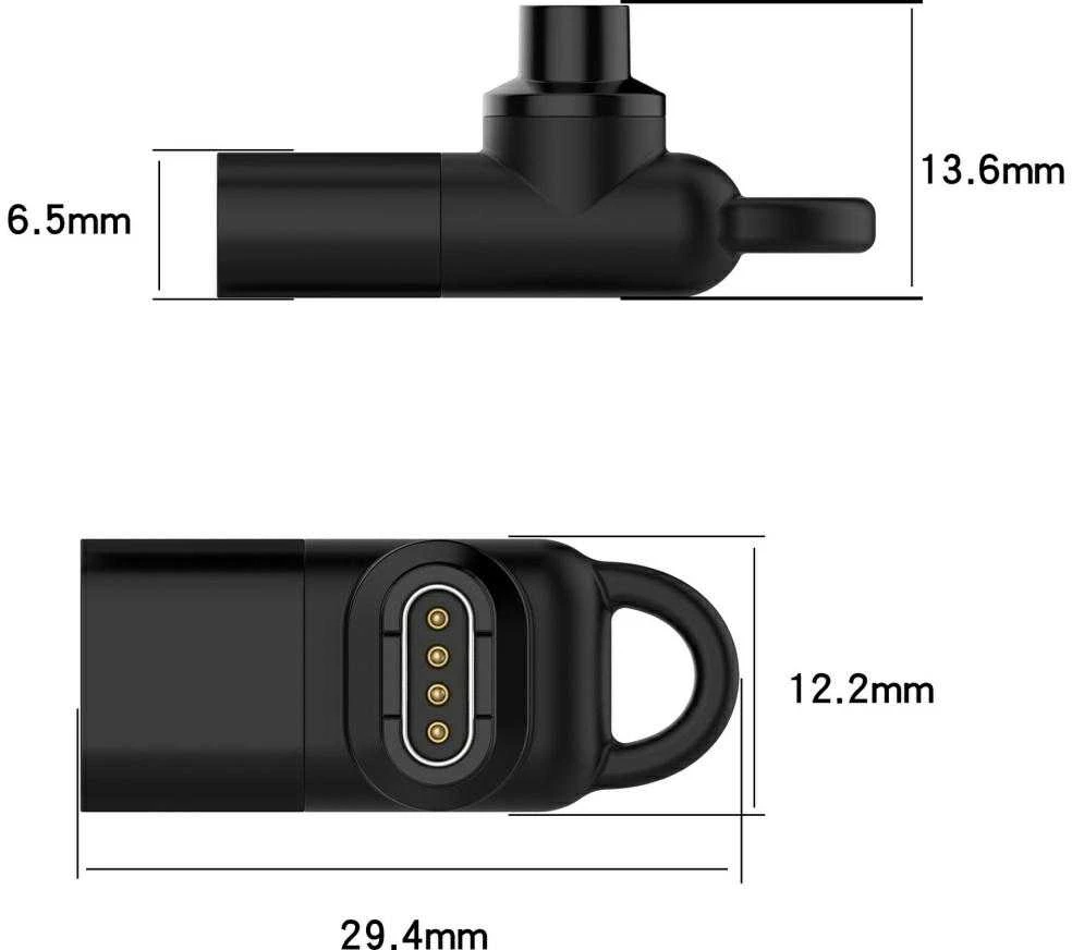 Adapteris USB-C Beline laikrodžio įkrovimui Garmin juodos spalvos
