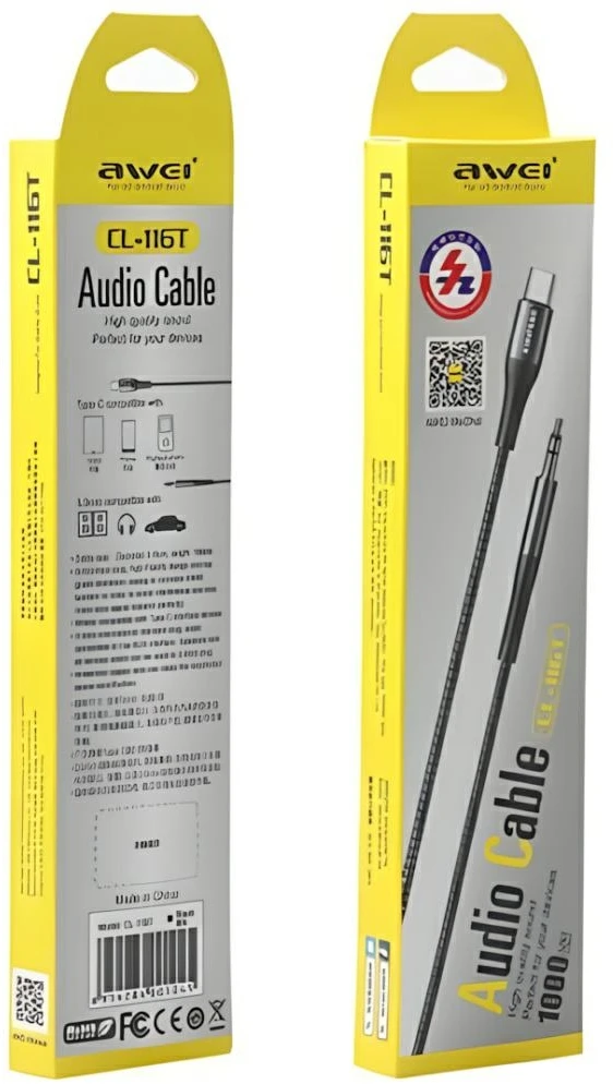 AWEI Adapteris CL-116T USB-C/Jack 3.5 juodas