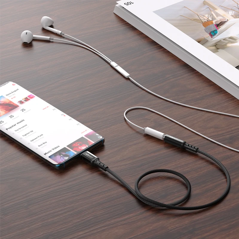 Audio adapteris Acefast C1-07 USB-C to 3.5mm (F) 0.18m juodas