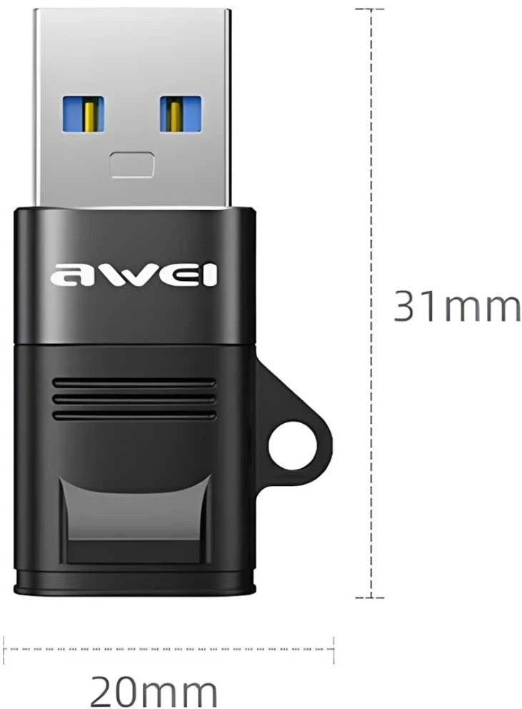AWEI CL-13 adapteris su matmenimis