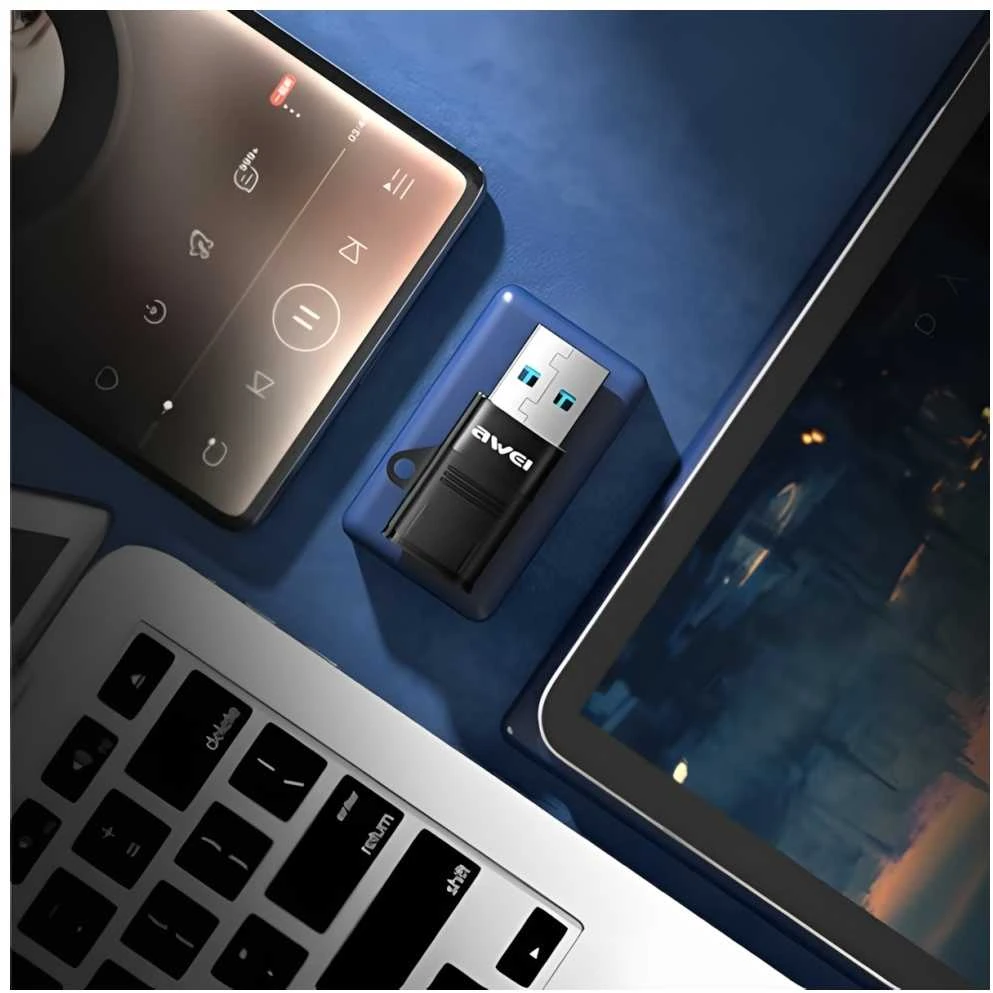 AWEI Adapteris CL-13 USB-C/USB-A juodas