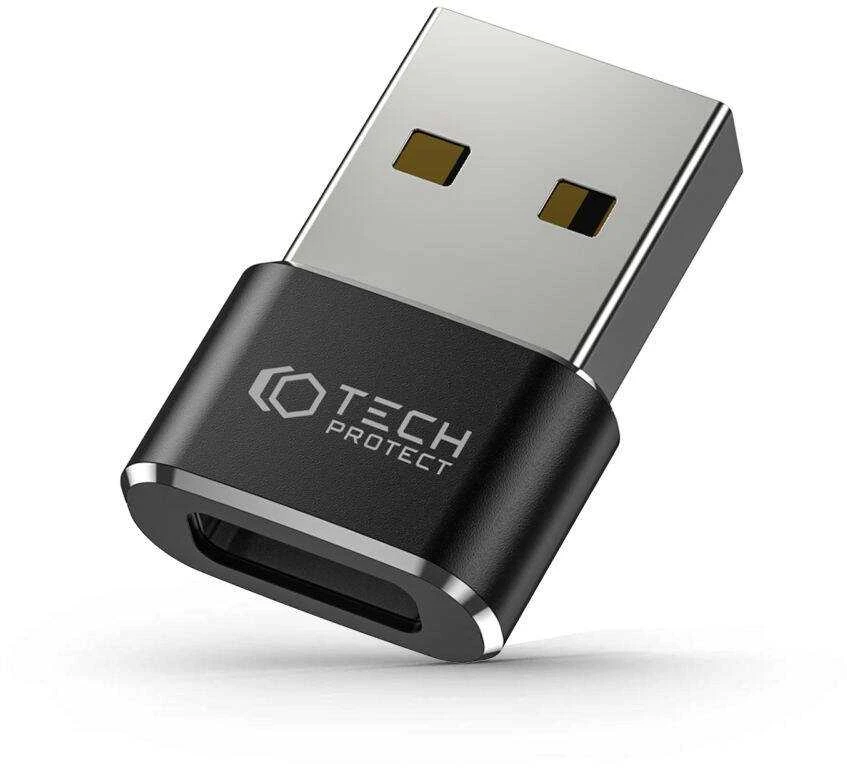 Adapteris USB į USB-C Tech-Protect Ultraboost juodos spalvos