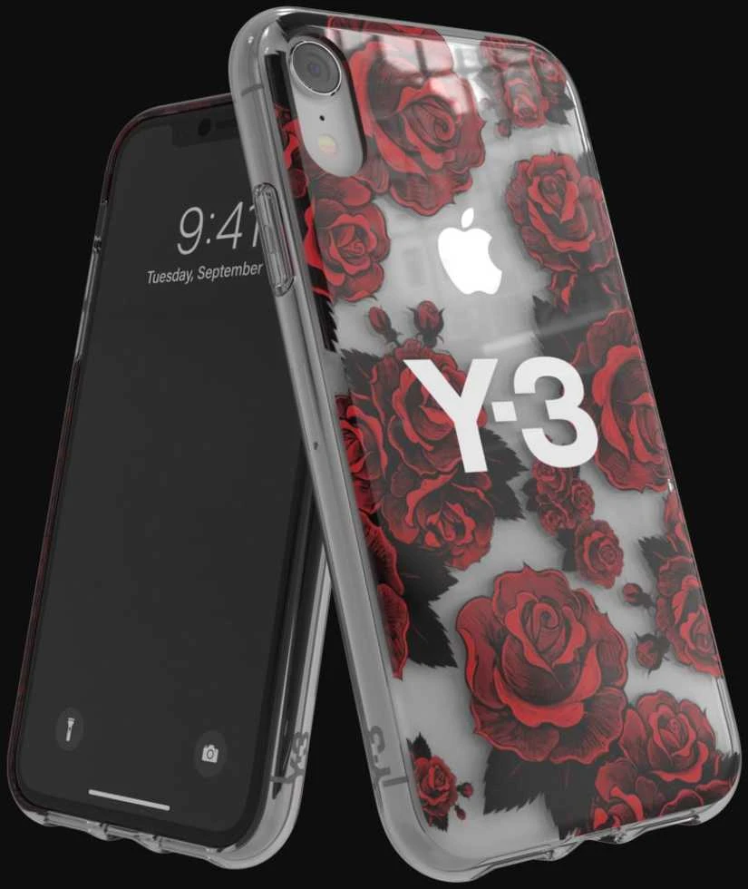 Dėklas KLASĖS ADIDAS Y-3 SNAP CASE FLOWER GRAPHIC IPHONE XR CLEAR