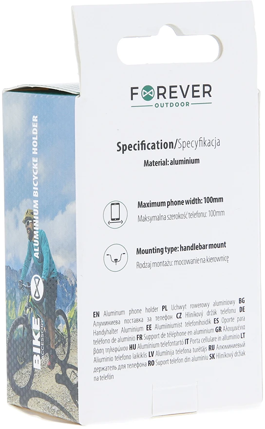 Forever Outdoor reguliuojamas aliumininis telefono laikiklis BH-300 juodas