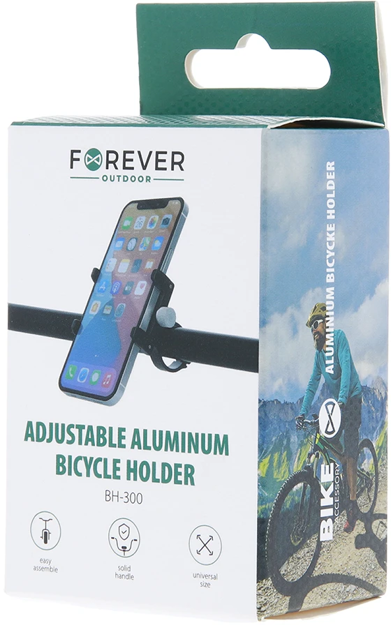 Forever Outdoor reguliuojamas aliumininis telefono laikiklis BH-300 juodas