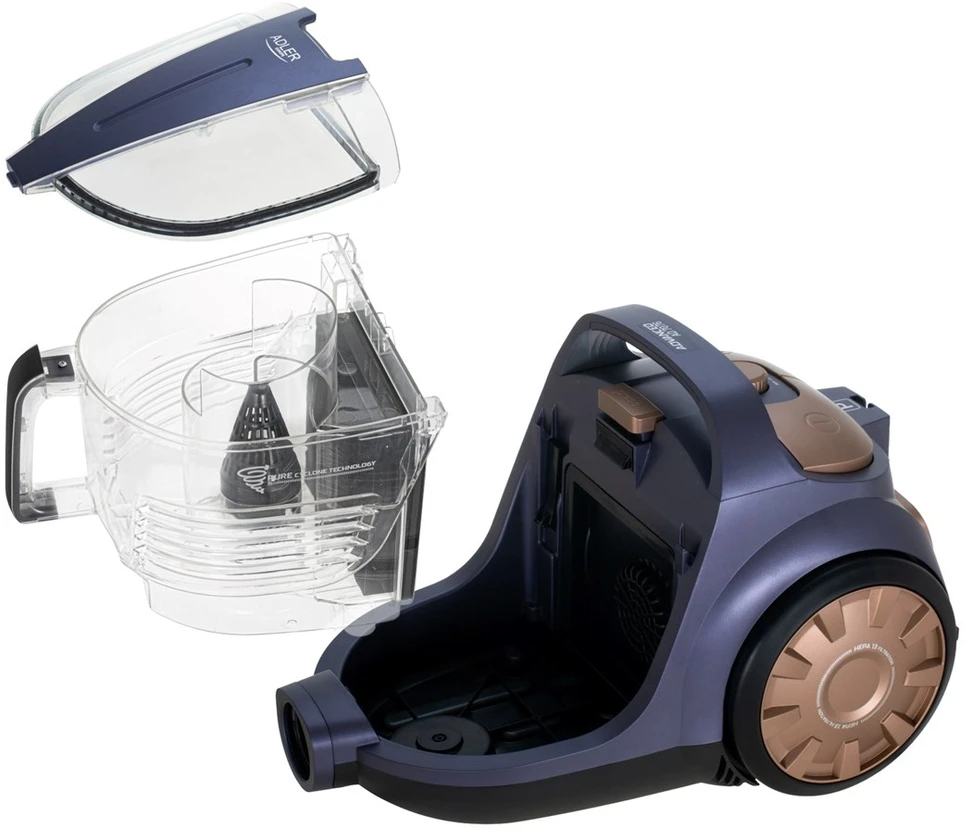 „Adler Cyclone“ dulkių siurblys | AD 7076 | Be maišelio | Galia 3000 W | Dulkių talpa 3,5 l | Violetinis