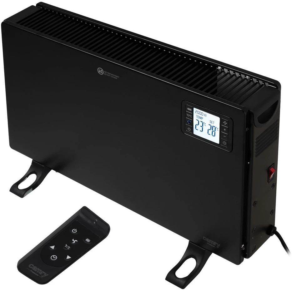 Adler „Camry“ ventiliatorinis šildytuvas su nuotolinio valdymo pultu | CR 7739 | Konvekcinis šildytuvas | 2000 W | Galios lygių skaičius: 3 (750 W / 1250 W / 2000 W) | Juodas