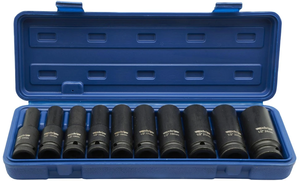 ADLER LONG SOCKET RINKINYS 1/2 "10vnt. METAL CASE