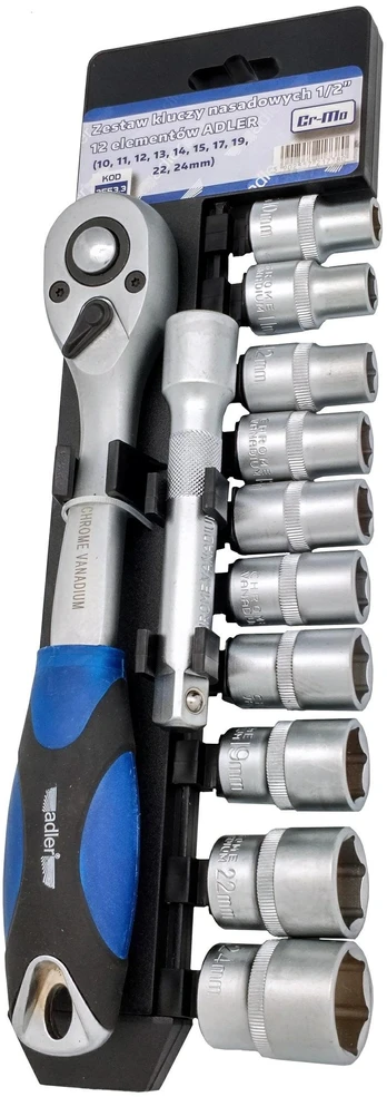 ADLER RAKTŲ GALVUČIŲ RINKINYS 1/2″ 12 vnt.