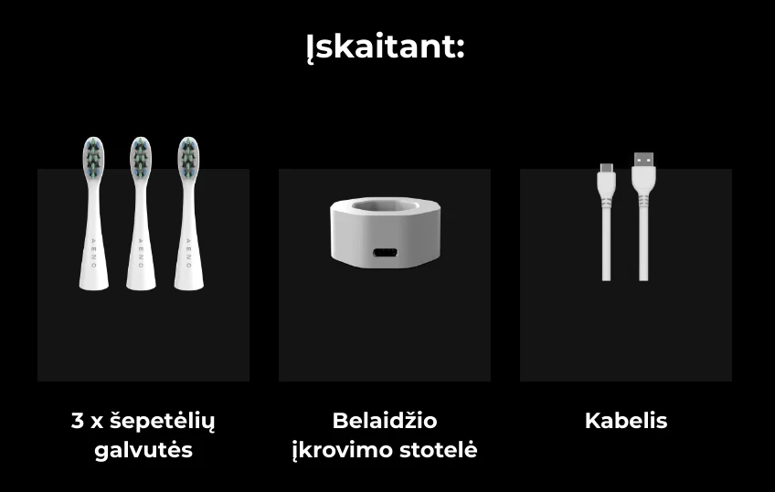 AENO DB1S Elektrinis dantų šepetėlis, Baltas (ADB0001S)