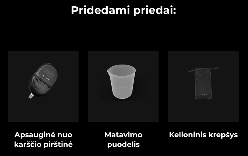 Aeno GS2 drabužių garintuvas, juodos spalvos