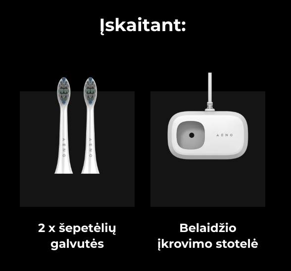 Dantų šepetėlis Aeno DB5, baltos spalvos