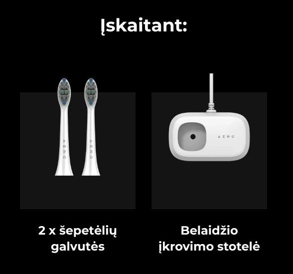 Dantų šepetėlis Aeno DB5, baltos spalvos
