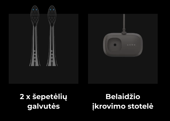 Dantų šepetėlis Aeno DB6, juodos spalvos